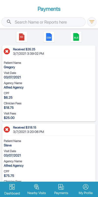 Clinician Payment Report